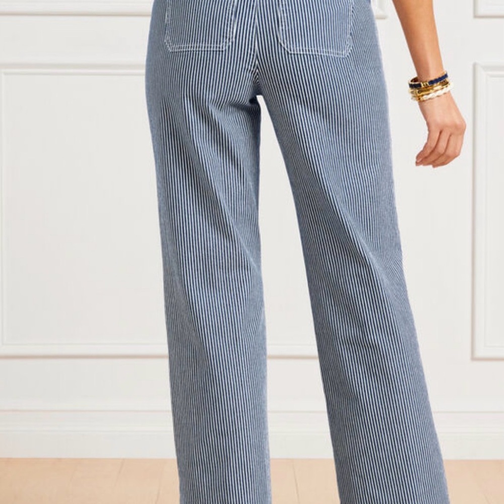 Talbots Blue Striped Flare Jeans - Picture 11 of 12